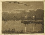 Artist: b'van RAALTE, Henri' | Title: b'Afterglow, South Perth' | Date: c.1920 | Technique: b'etching and aquatint, printed in warm black ink, from one plate'