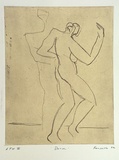Artist: Fransella, Graham. | Title: Dancer [1] | Date: 1992 | Technique: softground etching, printed in black ink, from one plate | Copyright: Courtesy of the artist