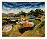Artist: Sumner, Alan. | Title: Low tide Tooradin | Date: 1948 | Technique: screenprint, printed in colour, from 17 stencils