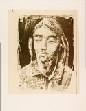 Artist: b'MACQUEEN, Mary' | Title: b'Head of girl' | Date: 1960 | Technique: b'lithograph, printed in black ink, from one plate' | Copyright: b'Courtesy Paulette Calhoun, for the estate of Mary Macqueen'