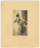 Artist: LINDSAY, Lionel | Title: The balcony | Date: 1919 | Technique: drypoint, printed in warm black ink with plate-tone, from one plate | Copyright: Courtesy of the National Library of Australia