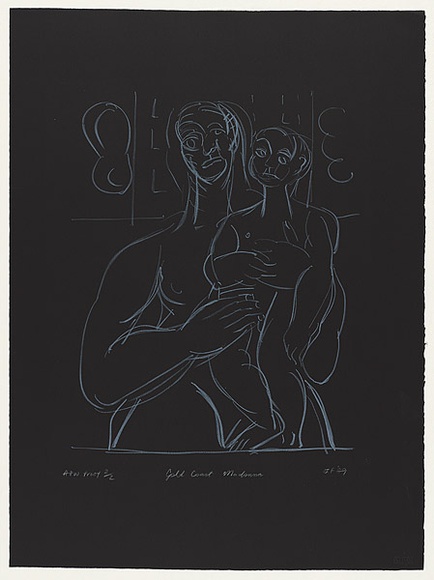 Artist: b'Furlonger, Joe.' | Title: b'Gold Coast madonna' | Date: 1989 | Technique: b'lithograph, printed in grey ink, from one stone'