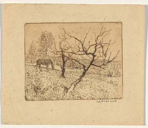 Artist: b'Colville, George.' | Title: b'The old fruit tree.' | Date: c.1935 | Technique: b'etching, printed in brown ink, from one plate'