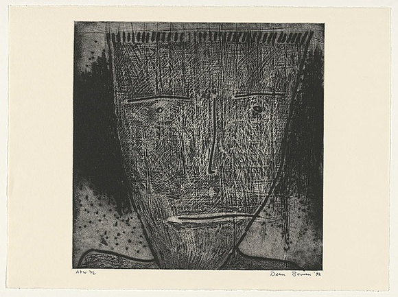 Artist: b'Bowen, Dean.' | Title: b'Head V' | Date: 1992 | Technique: b'aquatint, scraping and burnishing, printed in black ink with plate-tone, from one plate'
