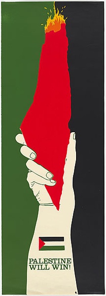 Artist: b'MACKINOLTY, Chips' | Title: b'Palestine will win!' | Date: (1977) | Technique: b'screenprint, printed in colour, from multiple stencils'