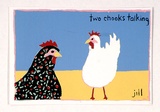 Artist: b'Jill Posters.' | Title: b'Postcard: Two chooks talking' | Date: 1983-87 | Technique: b'screenprint, printed in colour, from four stencils'