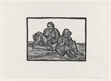 Artist: b'Groblicka, Lidia.' | Title: b'The workers' | Date: 1957 | Technique: b'woodcut, printed in black ink, from one block'