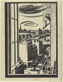 Artist: b'Perry, Adelaide.' | Title: b'Phillip Street.' | Date: 1929 | Technique: b'wood-engraving, printed in black ink, from one block' | Copyright: b'\xc2\xa9 Adelaide Perry'