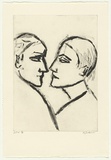 Artist: b'Dickerson, Robert.' | Title: b'The meeting' | Date: 2000, July | Technique: b'sugar-lift etching, printed in black ink, from one zinc plate'