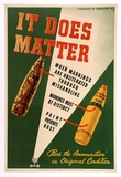 Artist: UNKNOWN | Title: It does matter when markings are obliterated through mishandling. | Date: 1943 | Technique: photo-lithograph, printed in colour, from multiple plates