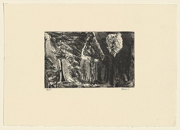 Artist: Murphey, Idris. | Title: Not titled [ambiguous landscape- three trees]. | Date: 2002 | Technique: open-bite and aquatint, printed in black ink, from one plate