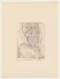 Title: Head 1 | Date: 1977 | Technique: drypoint, printed in black ink, from one perspex plate