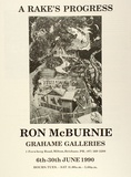 Artist: b'McBurnie, Ron.' | Title: bPoster: Rake's Progress. Ron McBurnie: Grahame Galleries 6th-30th June 1990 | Date: 1990 | Copyright: b'\xc2\xa9 Ron McBurnie'