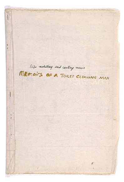 Artist: b'WORSTEAD, Paul' | Title: b'Memoirs of a toilet cleaning man, no. 24: from the series Life modelling and casting news: an artist\'s magazine.' | Technique: b'pen and ink, collage, pencil, rubbing, typescript' | Copyright: b'This work appears on screen courtesy of the artist'