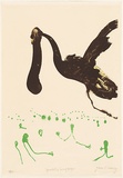 Artist: Olsen, John. | Title: Spoonbill and swamp frogs. | Date: 1979 | Technique: lithograph, printed in colour, from two plates | Copyright: © John Olsen. Licensed by VISCOPY, Australia