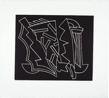 Artist: LEACH-JONES, Alun | Title: not titled [5] | Date: 1986, February - March | Technique: linocut, printed in black ink, from one block | Copyright: Courtesy of the artist