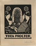 Artist: b'FEINT, Adrian' | Title: b'Bookplate: Thea Proctor.' | Date: (1927) | Technique: b'wood-engraving, printed in black ink, from one block' | Copyright: b'Courtesy the Estate of Adrian Feint'