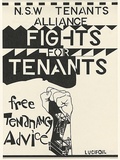 Artist: b'Gee, Angela.' | Title: b'Fight for Tenants Girls Rule O.K.-.' | Date: 1981 | Technique: b'screenprint, printed in black ink, from one stencil' | Copyright: b'Courtesy of Angela Gee'