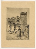 Artist: b'LINDSAY, Lionel' | Title: b'The Aleazar, Seville' | Date: 1919 | Technique: b'etching, printed in black ink with plate-tone, from one plate' | Copyright: b'Courtesy of the National Library of Australia'