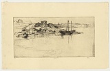 Artist: b'LONG, Sydney' | Title: bBerry's Bay | Date: 1926 | Technique: b'line-etching and drypoint, printed in black ink with plate-tone, from one copper plate' | Copyright: b'Reproduced with the kind permission of the Ophthalmic Research Institute of Australia'