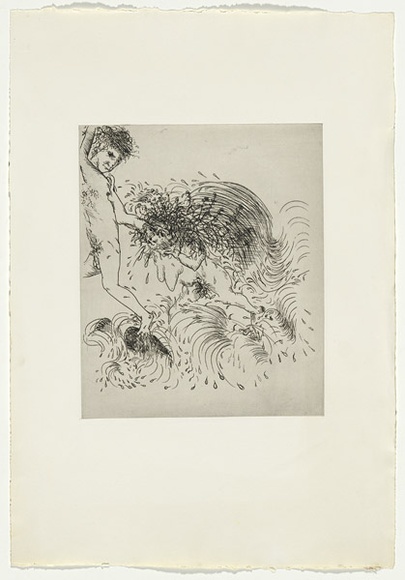 Artist: b'BOYD, Arthur' | Title: b'The old woman of the sea.' | Date: 1970 | Technique: b'etching, printed in black ink, from one plate' | Copyright: b'Reproduced with permission of Bundanon Trust'