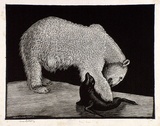 Artist: LINDSAY, Lionel | Title: Polar Bear | Date: 1931 | Technique: wood-engraving, printed in black ink, from one block | Copyright: Courtesy of the National Library of Australia