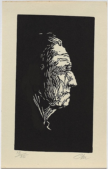 Artist: b'Millward, Clem.' | Title: b'not titled.' | Date: 1956-57 | Technique: b'linocut, printed in black ink, from one block'