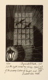 Artist: b'McGrath, Raymond.' | Title: b'And the sight crosses my fancy, again and again, of the showery haloes of lamps, and soft shadows like birds' | Date: 1928 | Technique: b'wood-engraving, printed in black ink, from one block'