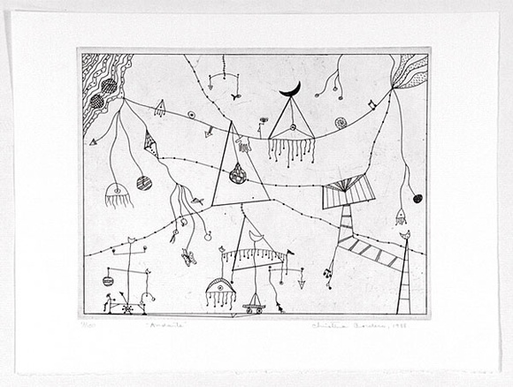 Artist: b'Cordero, Christina.' | Title: b'Andante.' | Date: 1988 | Technique: b'etching, printed in black ink, from one plate' | Copyright: b'\xc2\xa9 Christina Cordero'