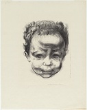 Artist: b'Counihan, Noel.' | Title: bA child's head. | Date: 1948 | Technique: b'lithograph, printed in black ink, from one stone'