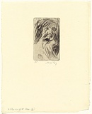 Artist: WALKER, Murray | Title: Close up of a face (b) | Date: 1967 | Technique: drypoint, printed in black ink, from one plate