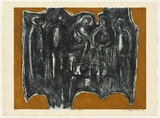 Artist: b'Brown, Geoffrey' | Title: b'Social Gathering.' | Date: c.1968 | Technique: b'etching, printed in black ink, from one plate'