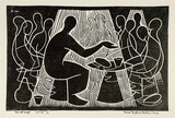 Artist: b'Hawkins, Weaver.' | Title: b'The Last Supper' | Date: 1962 | Technique: b'linocut, printed in black ink, from one block' | Copyright: b'The Estate of H.F Weaver Hawkins'