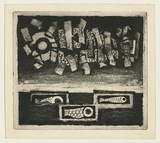 Title: b'Panel for the seven days of creation 10' | Date: c.1965 | Technique: b'etching and aquatint, printed in black ink, from one plate'