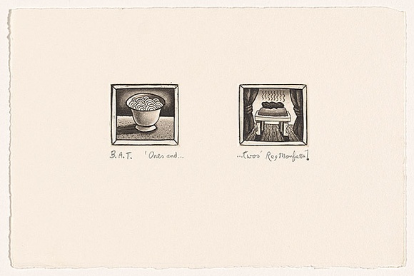 Artist: Mombassa, Reg. | Title: Ones and...twos | Date: 2002 | Technique: etching and aquatint, printed in brown ink, from one plate