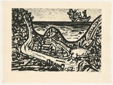 Artist: Senbergs, Jan. | Title: Otway coastal | Date: 1995 | Technique: lift ground and aquatint, printed in black ink, from one plate | Copyright: © Jan Senbergs. Licensed by VISCOPY, Australia