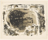 Artist: MACQUEEN, Mary | Title: Crater II | Date: 1969 | Technique: lithograph, printed in colour, from two plates in black and green ink | Copyright: Courtesy Paulette Calhoun, for the estate of Mary Macqueen