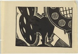 Artist: b'UNKNOWN, WORKER ARTISTS, SYDNEY, NSW' | Title: b'Not titled (machinery).' | Date: 1933 | Technique: b'linocut, printed in black ink, from one block'