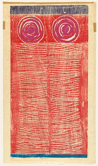 Artist: b'Buckley, Sue.' | Title: b'Apparitions.' | Date: 1967 | Technique: b'woodcut, printed in colour' | Copyright: b'This work appears on screen courtesy of Sue Buckley and her sister Jean Hanrahan'