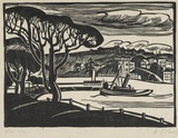 Artist: Perry, Adelaide. | Title: Kirribilli. | Date: 1929 (exhibited) | Technique: linocut, printed in black ink, from one block