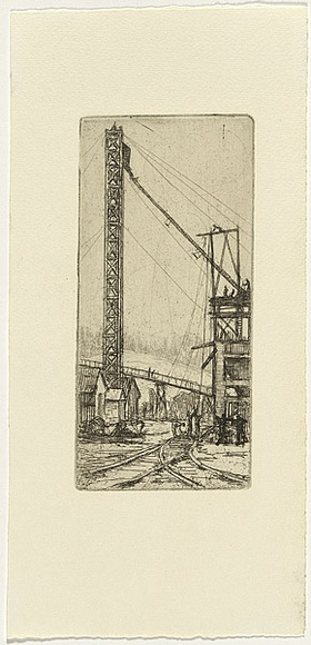 Artist: b'Traill, Jessie.' | Title: b'not titled (View of a mine entrance)' | Date: c.1924 | Technique: b'etching, printed in black ink, from one copper plate with plate-tone'