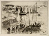Artist: Hayley-Lever, Richard. | Title: Douarnenez | Date: 1930s | Technique: etching and foul biting, printed in black ink, from one plate