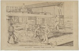 Artist: HAMEL, Julius | Title: Ballarat Freehold Mine. Sluicing off. | Date: 1867 | Technique: lithograph, printed in colour, from two stones