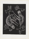 Artist: Clarmont, Sammy. | Title: Birds in the swamp | Date: 1997, October | Technique: linocut, printed in black ink, from one block
