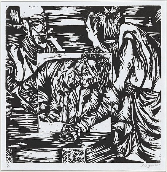 Artist: NGU, Lisa Thuy | Title: Untitled | Date: 1998 | Technique: linocut, printed in black ink, from one block