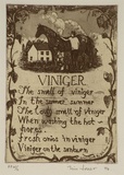 Artist: Jones, Tim. | Title: (Vinegar...the smell of vinegar... in the summer...) | Date: 1994 | Technique: etching, and aquatint, printed in black ink from one plate