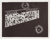 Artist: b'COLEING, Tony' | Title: b'Battlefield (scoreboard with wing).' | Date: 1986 | Technique: b'linocut, printed in black ink, from one block'