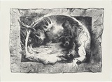 Artist: Mortensen, Kevin. | Title: Night Sky in Larbatouche Cave | Date: (1992) | Technique: lithograph, printed in black ink, from one stone [or plate] on white  watermark l.r.c. CMF. | Copyright: This work appears on screen courtesy of the artist
