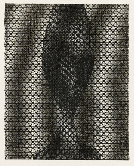 Artist: b'ARNOLD, Raymond' | Title: b'New or old/ half full - half empty' | Date: 1999 | Technique: b'photopolymer intaglio, printed in black ink, from two plates'