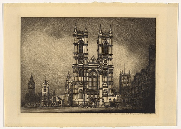 Artist: b'Menpes, Mortimer.' | Title: b'not titled [Westminster Abbey]' | Date: (1910?) | Technique: b'drypoint, printed in black ink, from one plate'